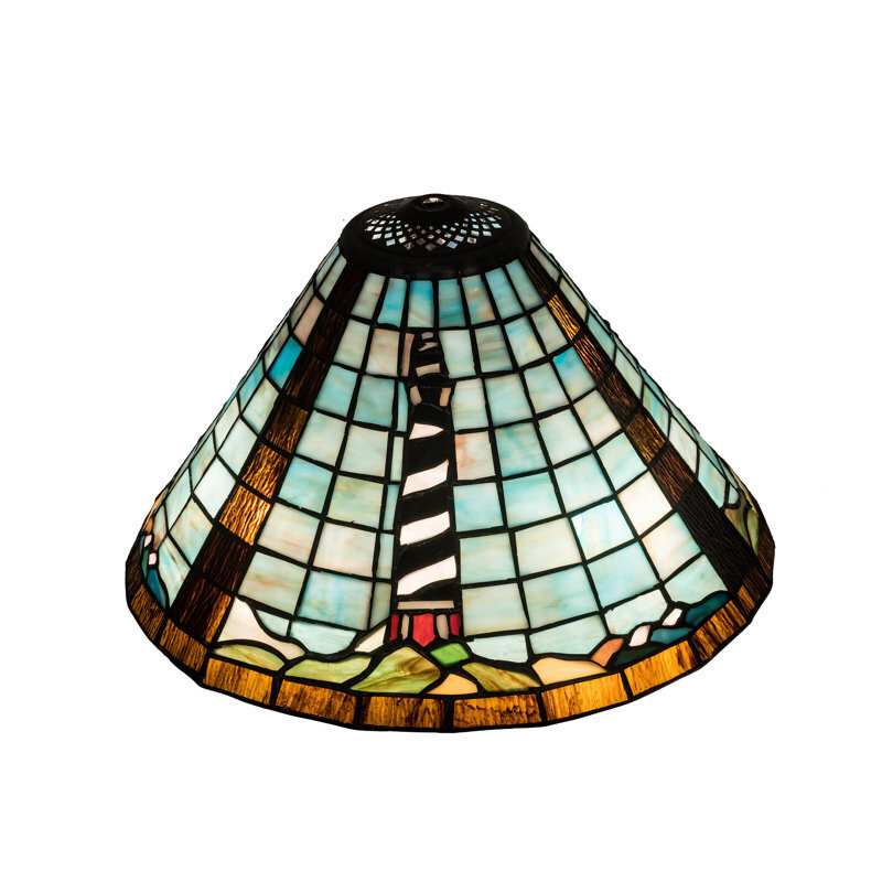 Empire Style Nautical Themed Painted Glass Shade 