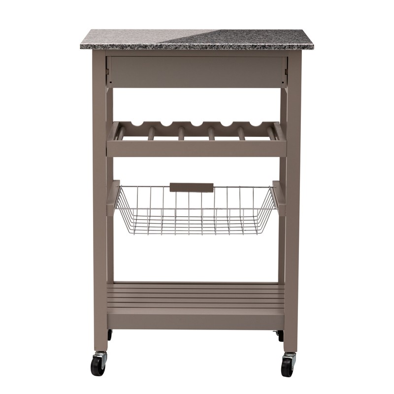 Encinal 22.83'' Wide Rolling Kitchen Cart with Marble Top