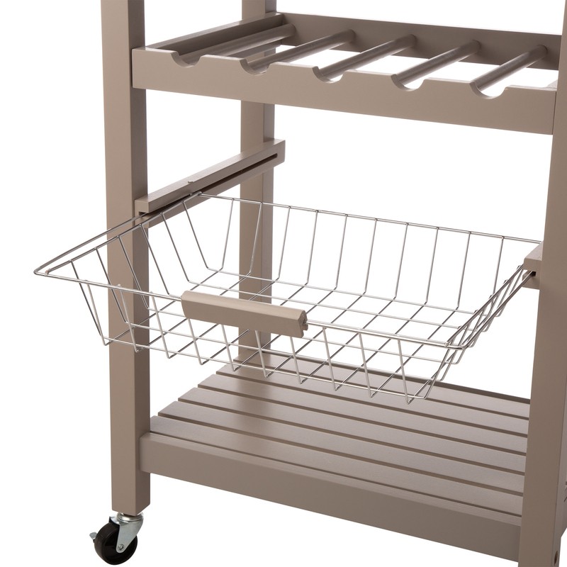 Encinal 22.83'' Wide Rolling Kitchen Cart with Marble Top
