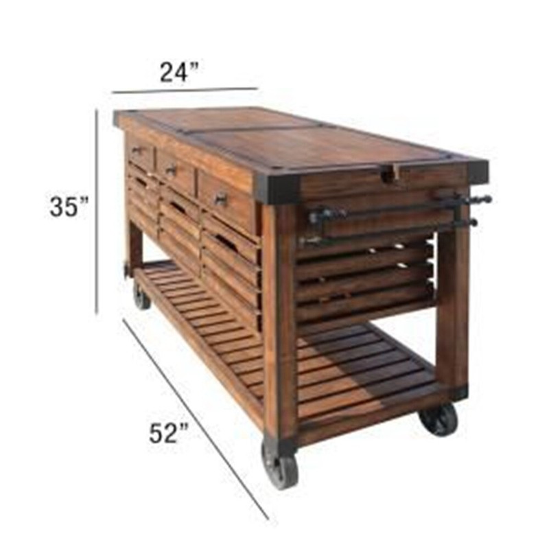 Enkhtuya 24'' Wide Rolling Kitchen Cart