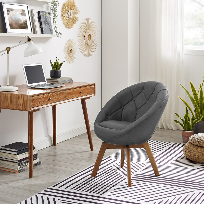 Entrekin 29.53'' Wide Tufted Swivel Papasan Chair