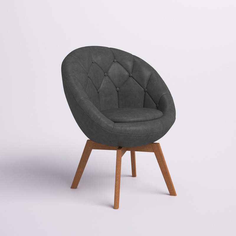 Entrekin 29.53'' Wide Tufted Swivel Papasan Chair