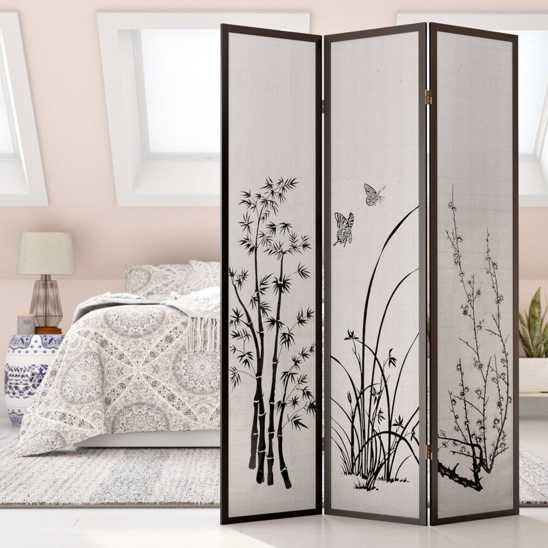 Evaline 71'' H Solid Wood Folding Room Divider