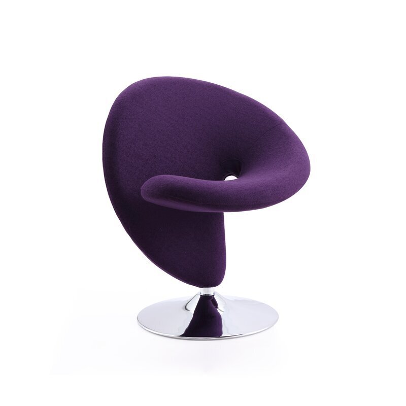 Eye Catching Purple Swivel Accent Chair 