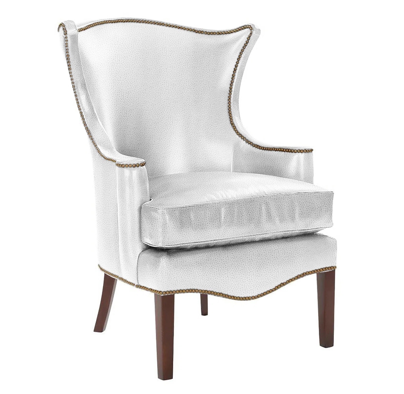Eye Catching White Wingback Chair