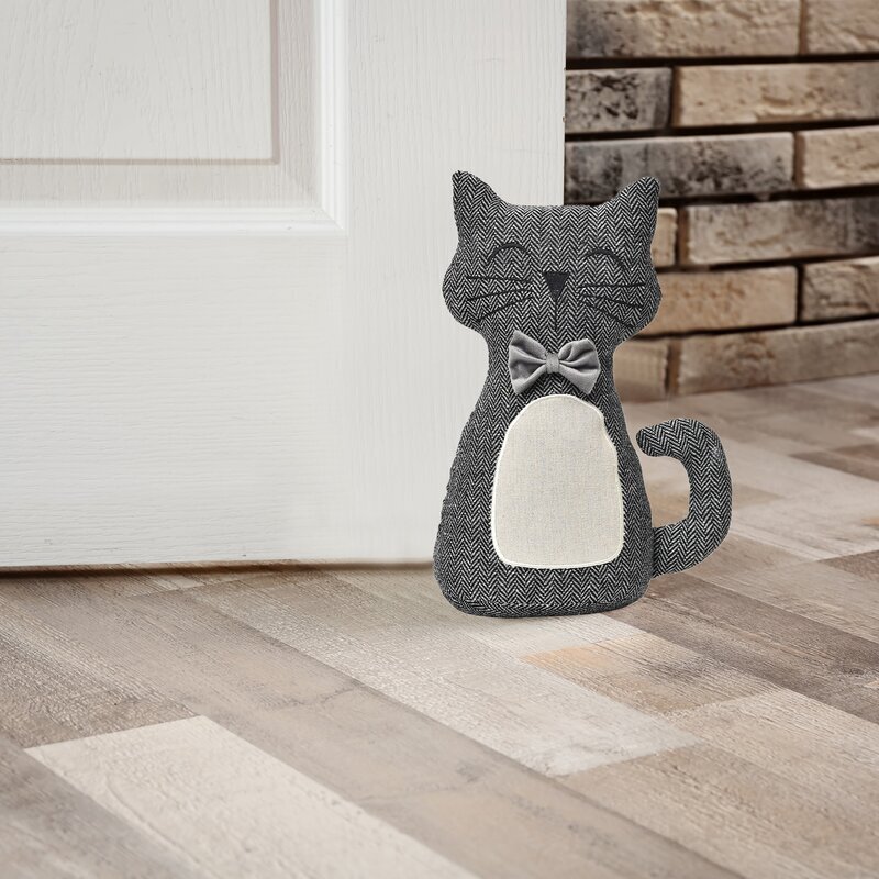 Fabric door stop in a cat design