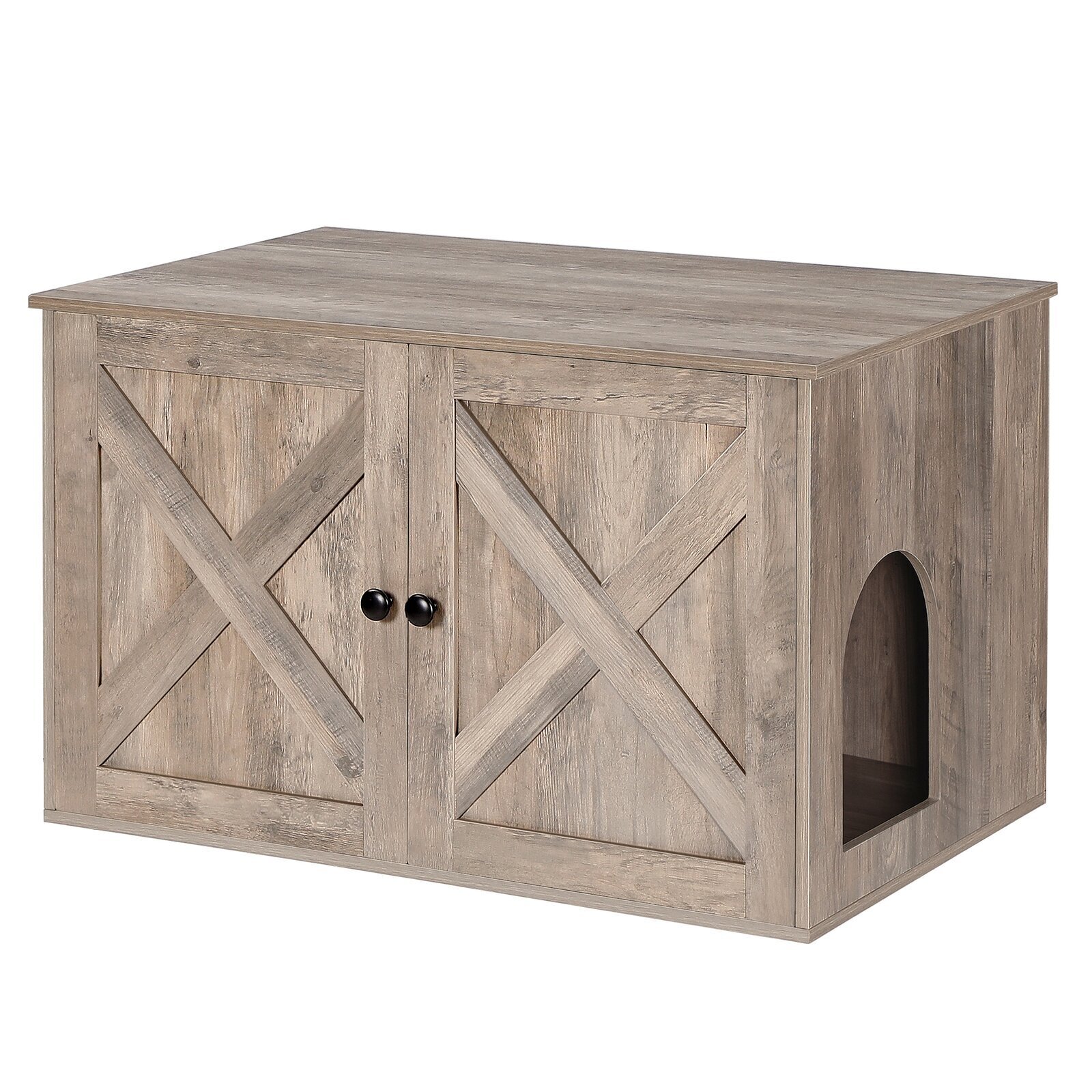Farmhouse inspired cat litter box furniture for large cats