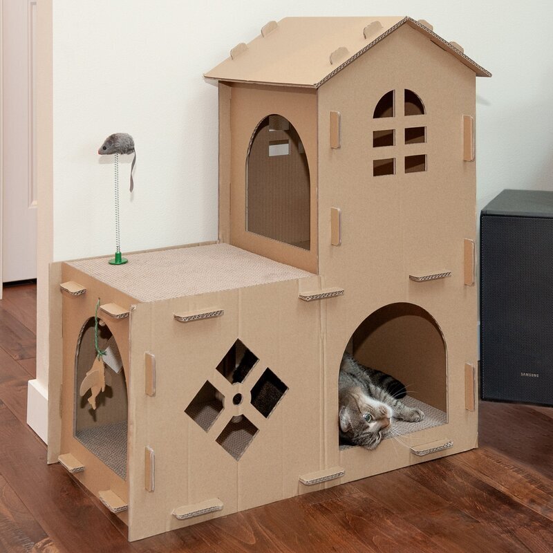 Farmhouse Shaped Cardboard Cat Furniture