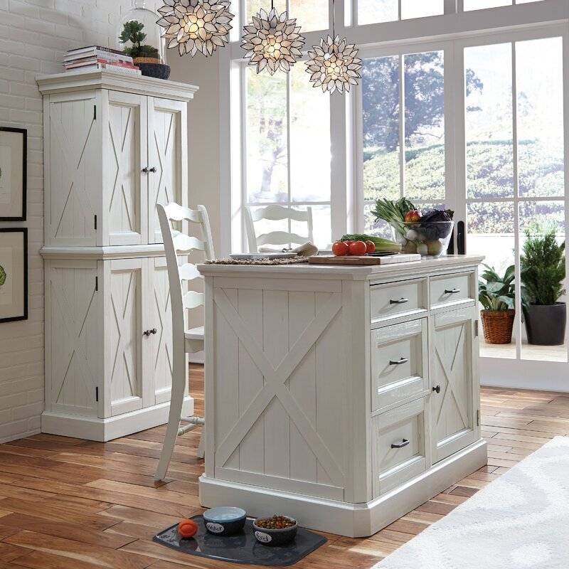 Cambridge White Portable Kitchen Island with White Granite Top – Kitchen  Furniture Company