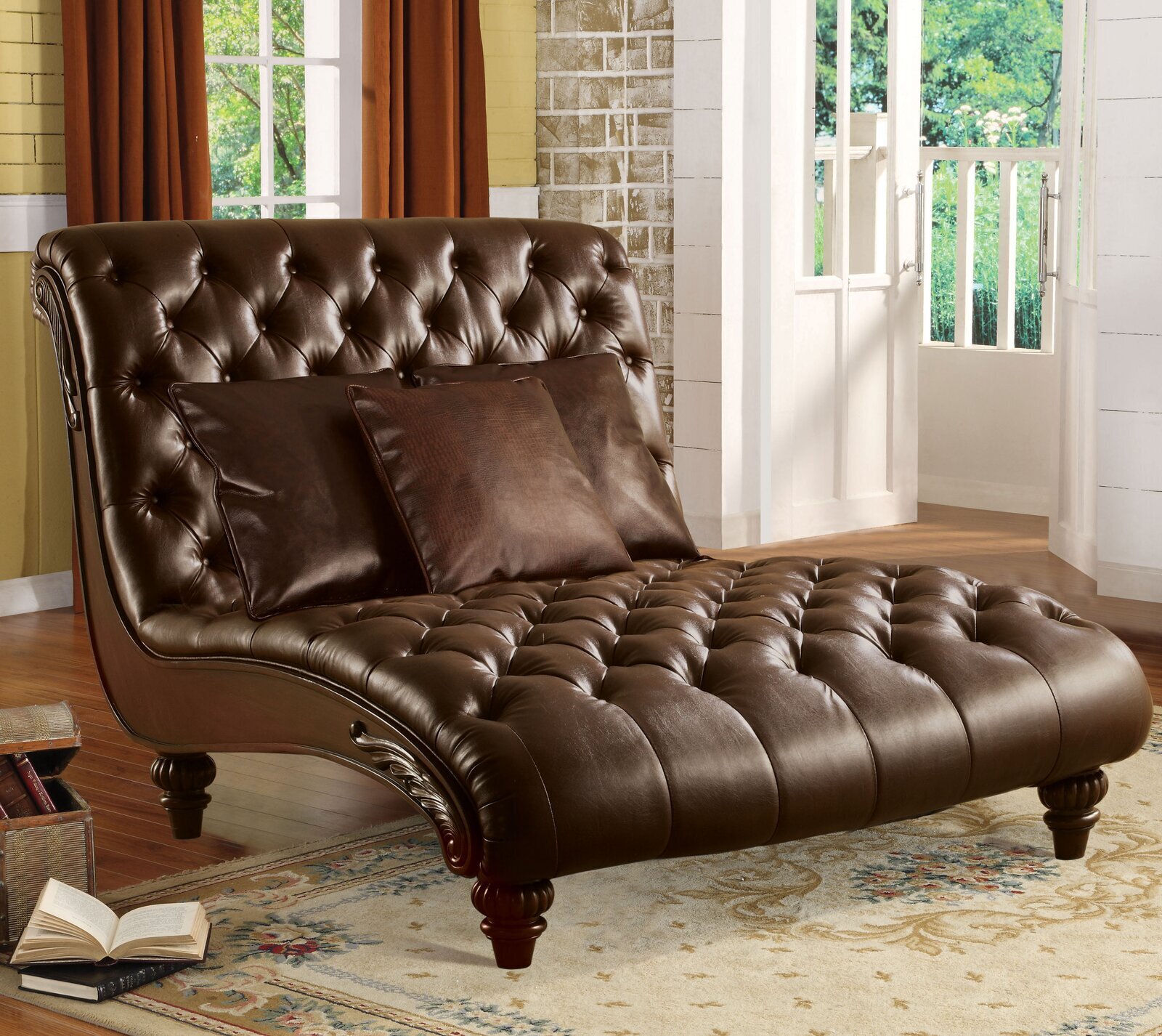 Faux Leather Extra Large Chaise