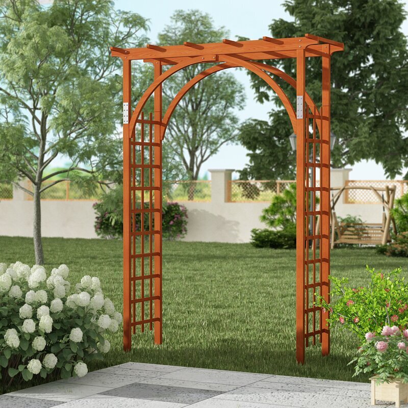 Garden Arbor,Wedding Arch for Ceremony Arc Roof Metal Steel Frame Garden Trellis for Plant Climbing Modern Wedding Arch Frame for Signage and Photo Backdrops Beautiful and Practical Garden Arch 