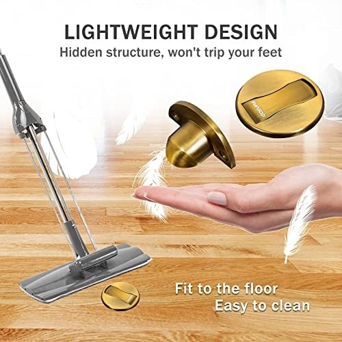 Floor Mount Magnet Door Stopper - Invisible Magnetic Door Stop, Magnets Door Stops Wall Prop Hold Open Doorstop, with 3M Adhesive No Drilling, for Home Office Bedroom Door Stop (1, Yellow)