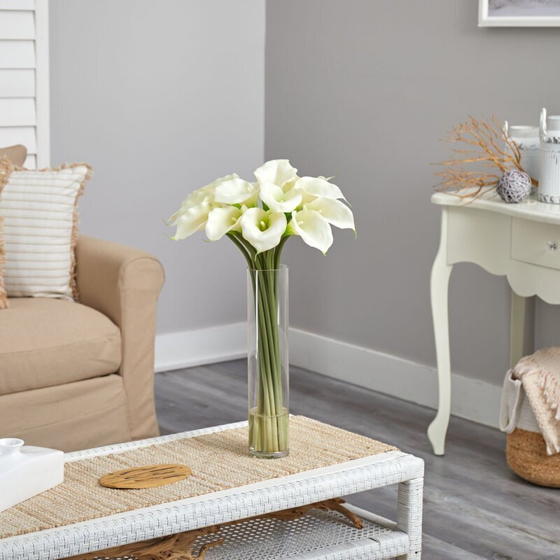 Floor Vase With Artificial Calla Lily Flowers