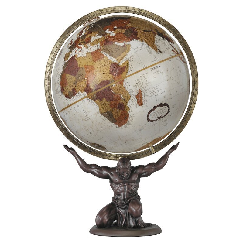Floor World Globe Held Up by Atlas