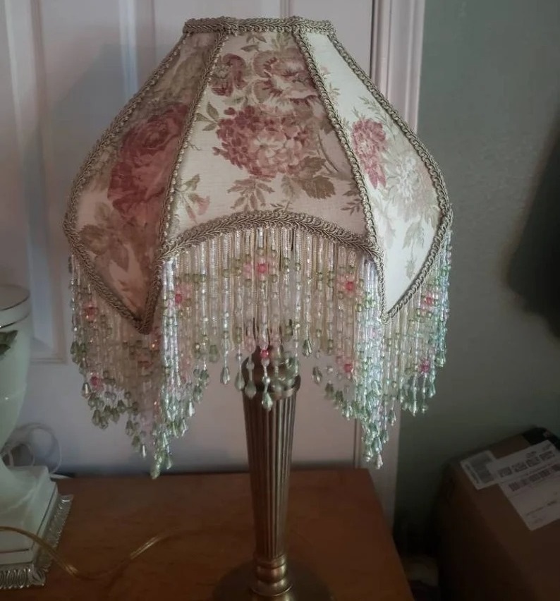 Floral Princess Glass Beaded Lamp Shades 