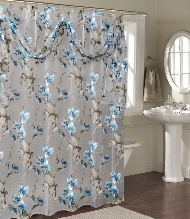 Floral Valance Swag Shower Curtains