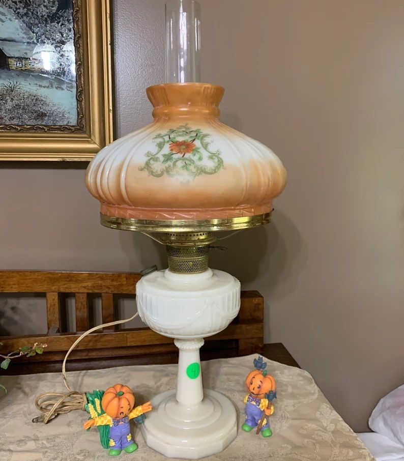 Floral Vintage Aladdin Lamp Shade