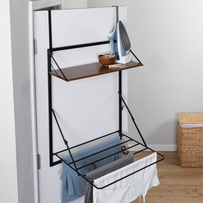 Fold Down Drying Rack With Shelf