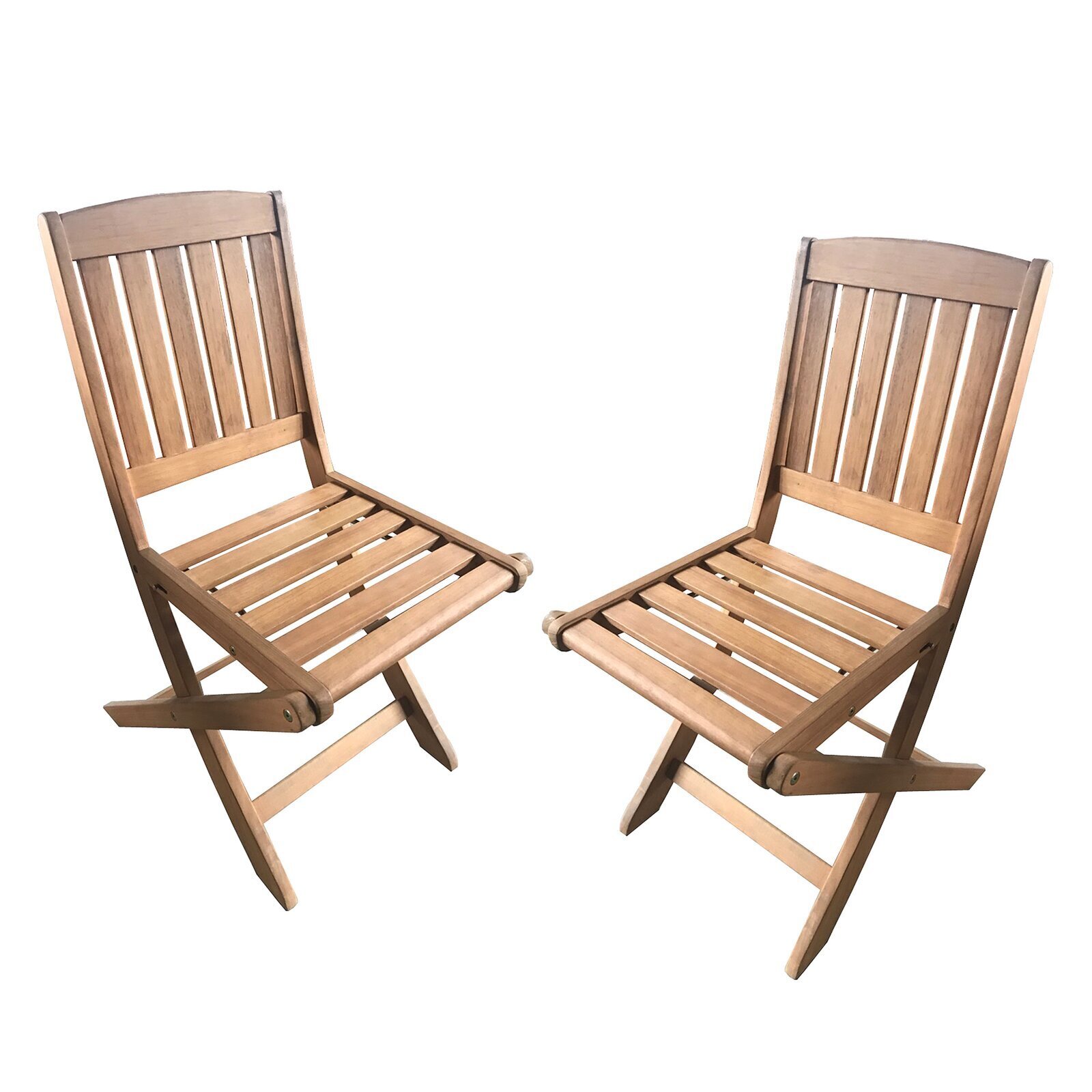 Folding Wooden Garden Chairs (Set of 2)