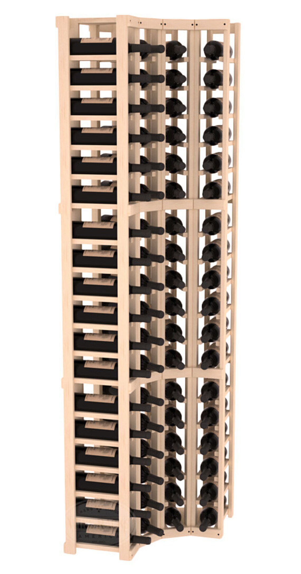 Four Column Corner Wine Rack