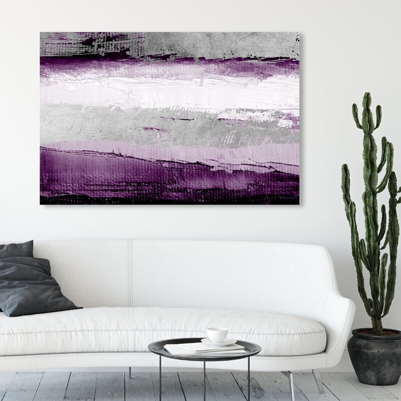 Freehand Abstract Purple and Gray Picture