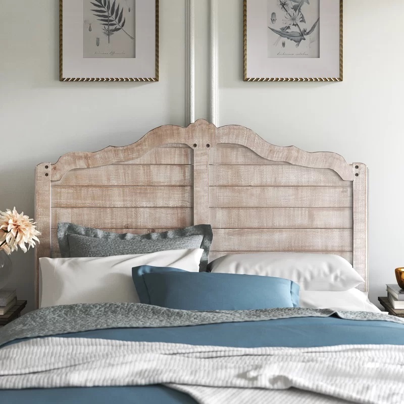 French country solid wood headboard