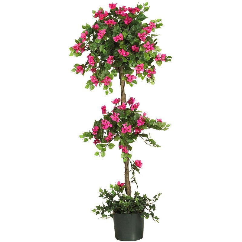 Front porch topiary tree with flowers