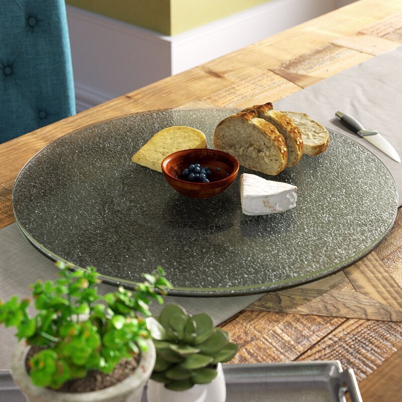 Frosted Glass Lazy Susan Turntable for Dining Table