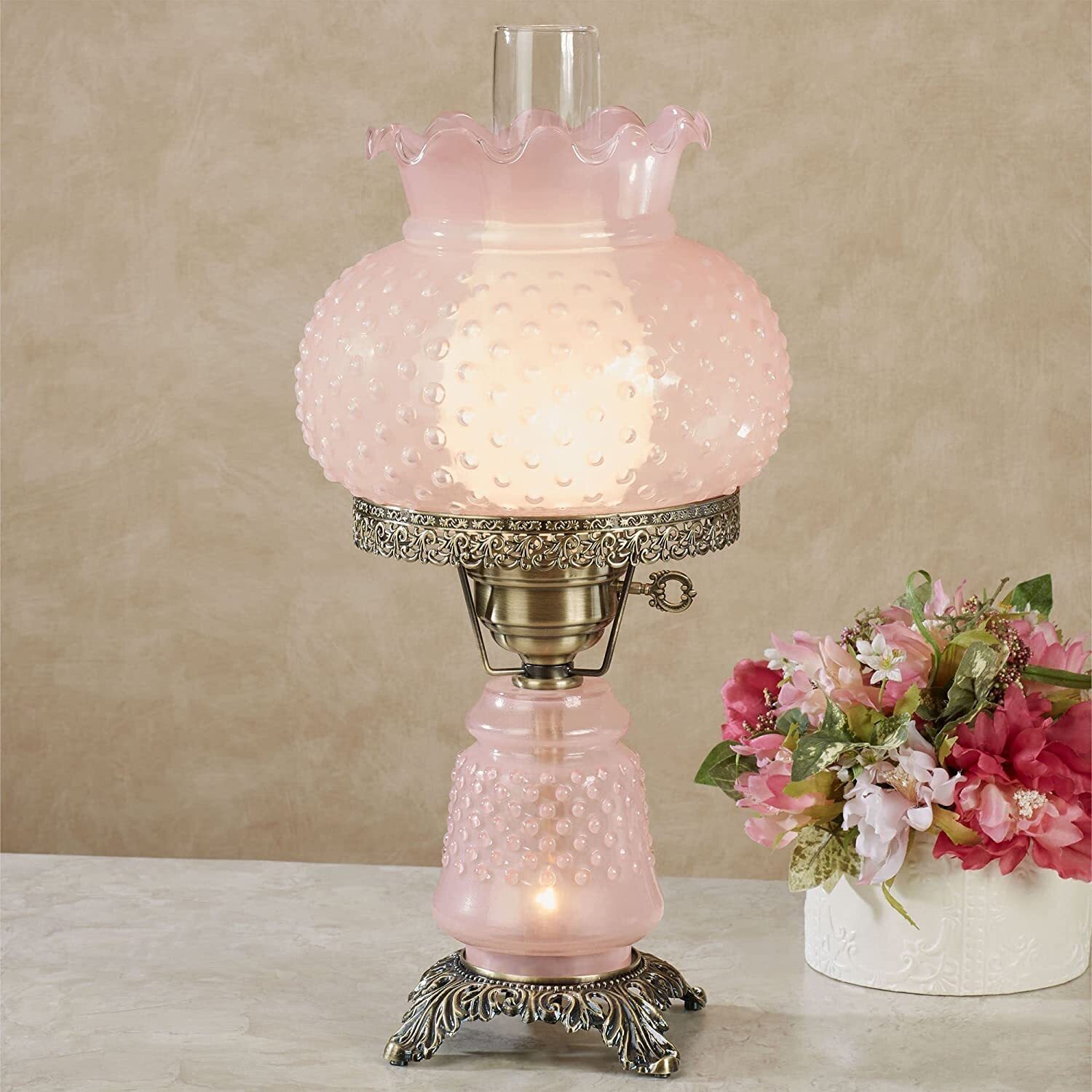 Frosted vintage double globe table lamp