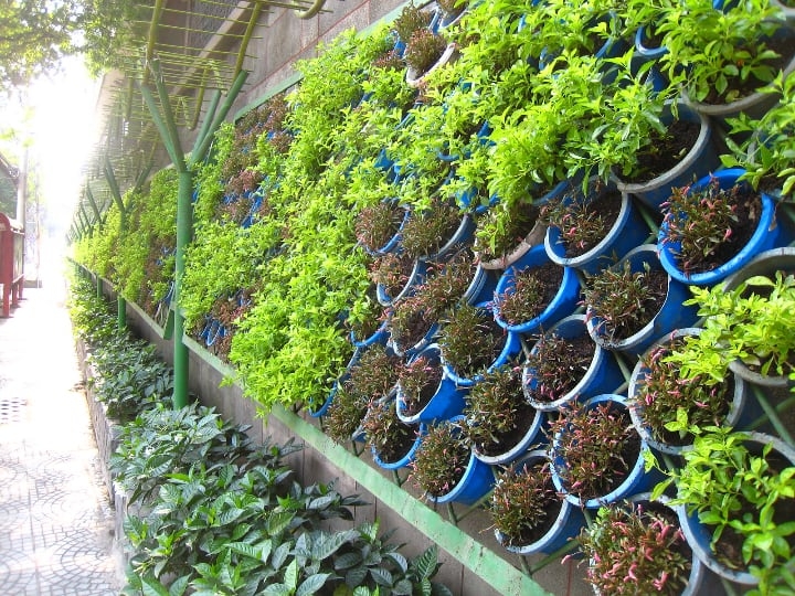 galvanized steel with pot inserts vertical garden galvanized steel with pot inserts vertical garden