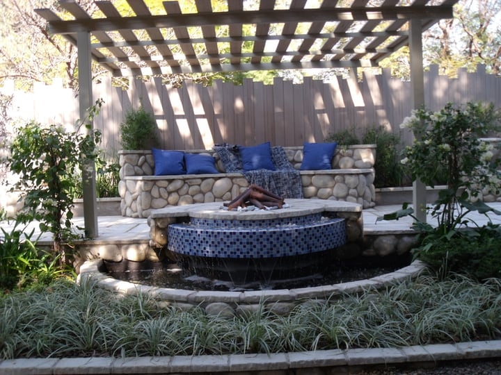 garden design with pergola couch and pond garden design with pergola couch and pond