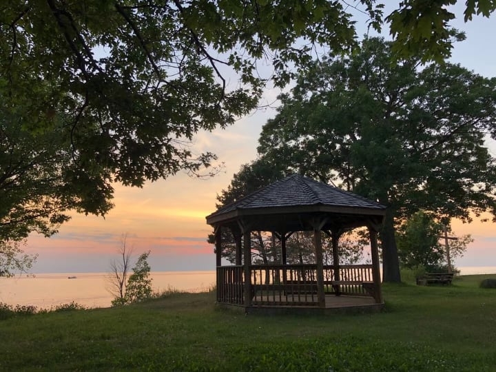 gazebo with a nice sunnset view gazebo with a nice sunnset view