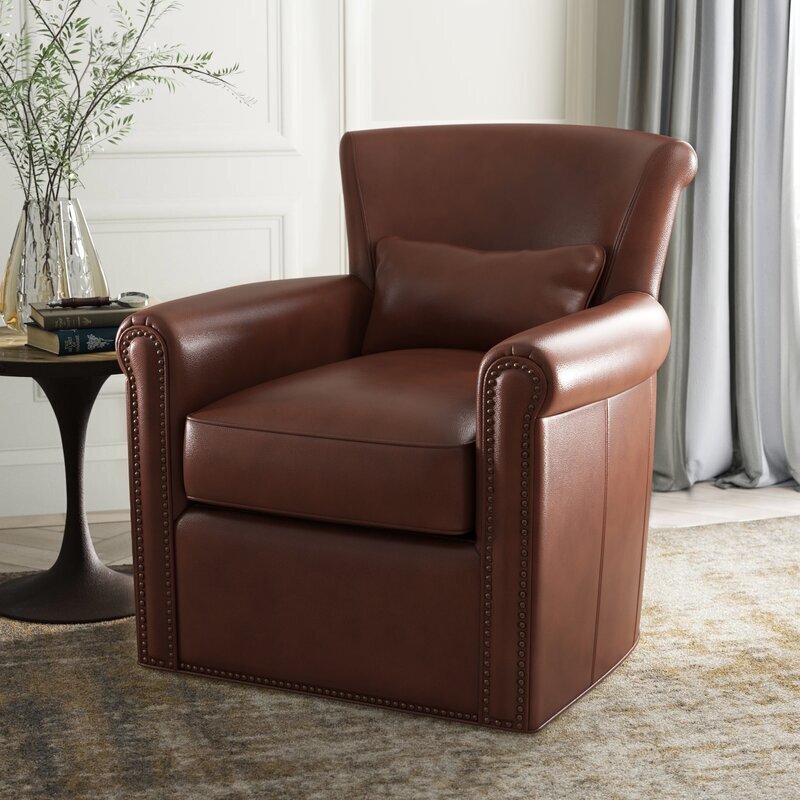 Genuine leather club chair