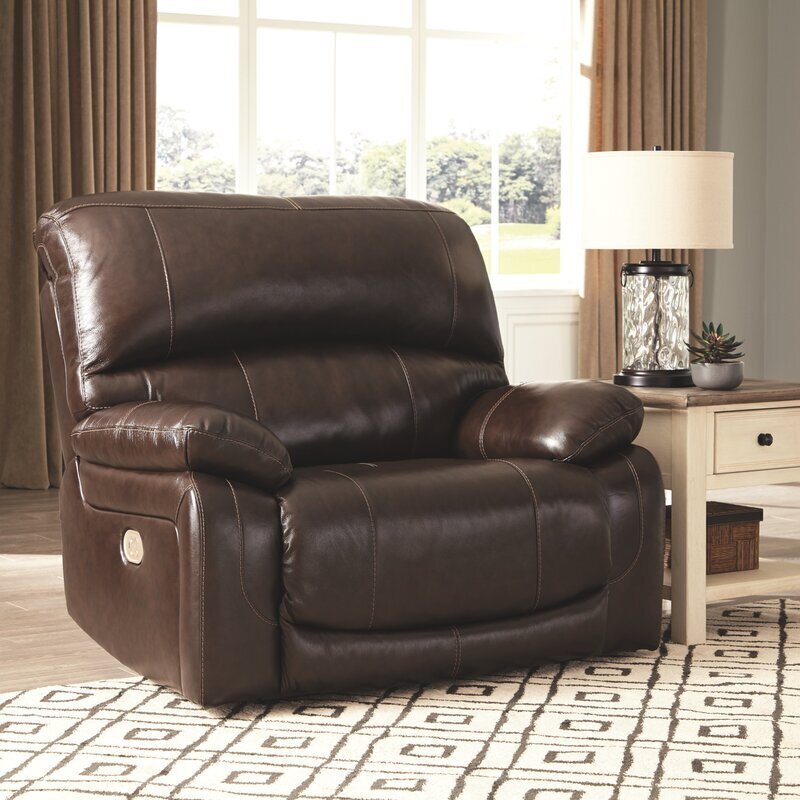 Genuine leather lazy boy extra wide recliner 