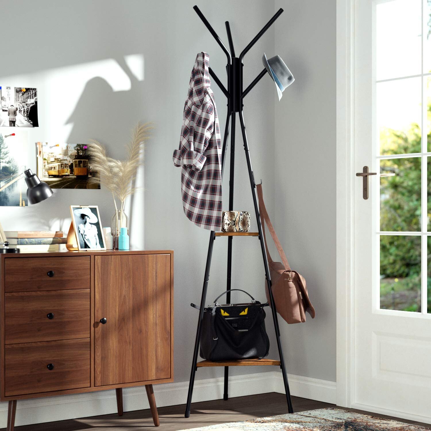 Geometric Clothes Rack Tree