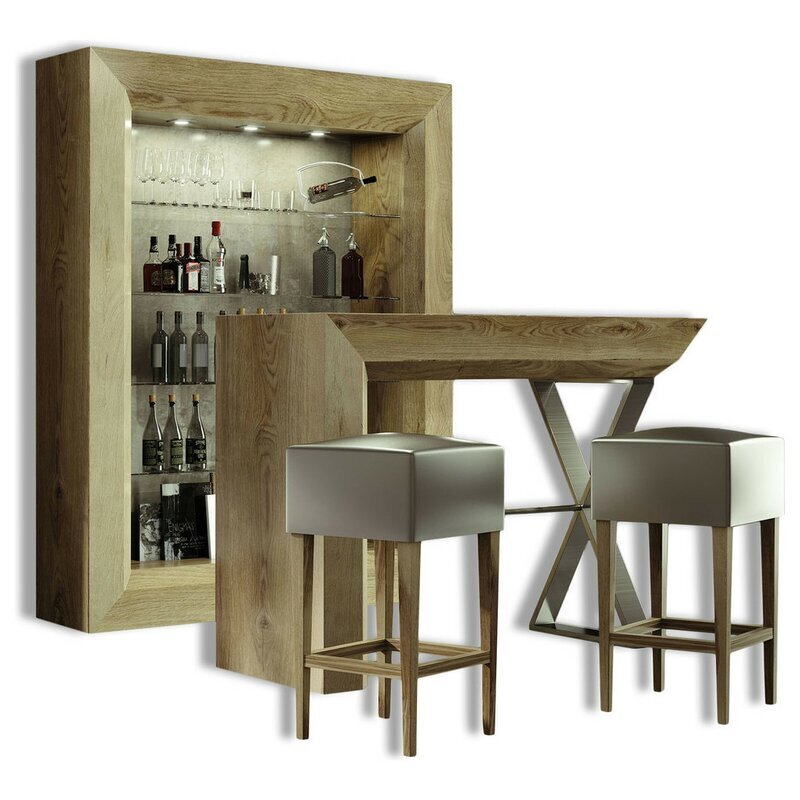 Geometric Contemporary Home Bar Furniture