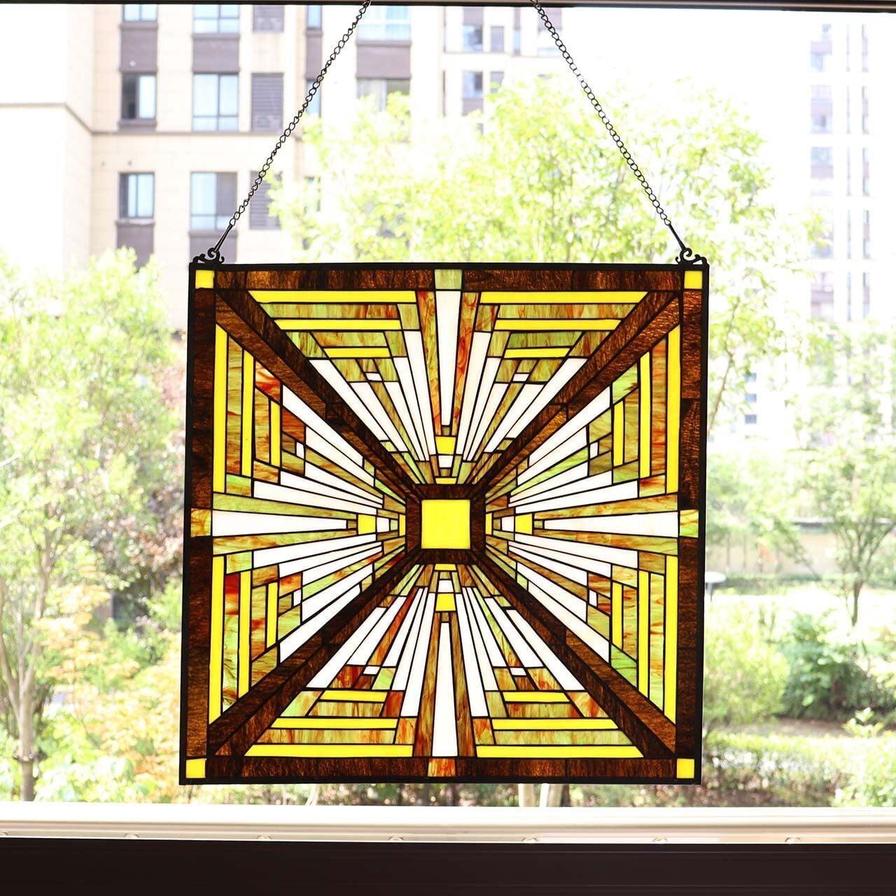 Geometric Stained Glass Window
