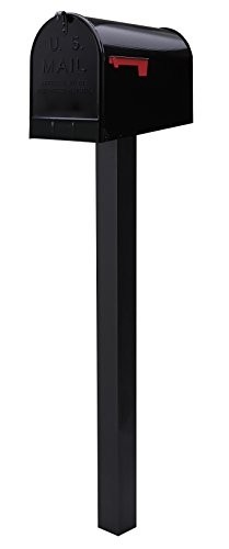 Gibraltar Mailboxes Brighton Galvanized Steel Black, Universal Mailbox Post, BP000B01