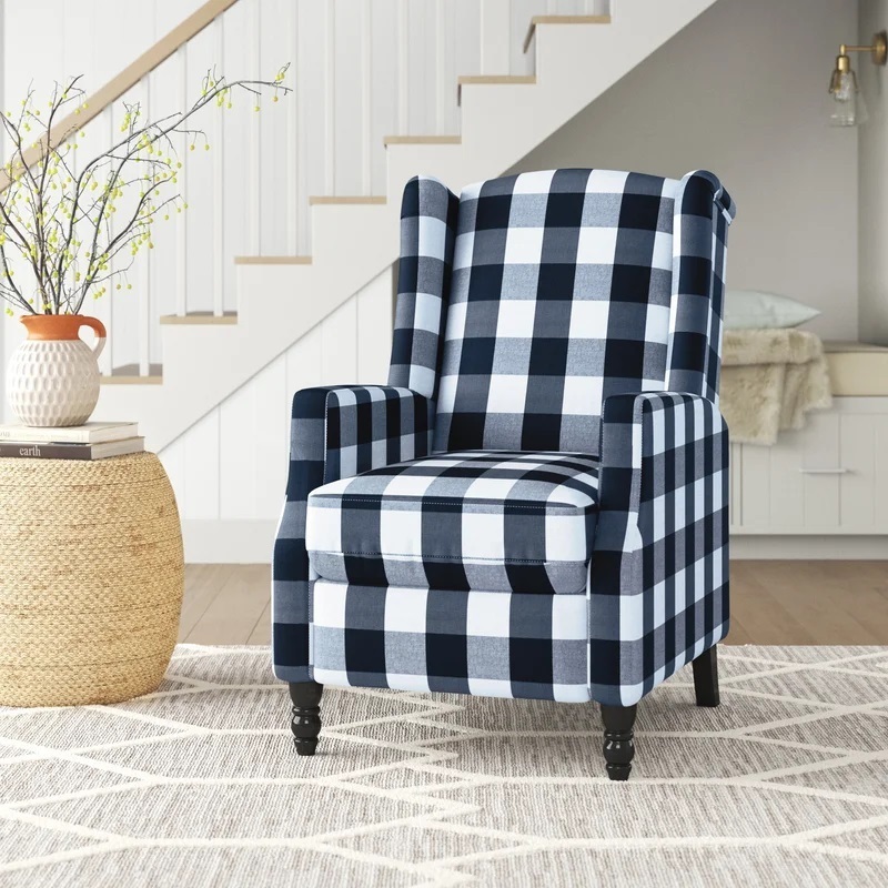 Gingham French country recliner