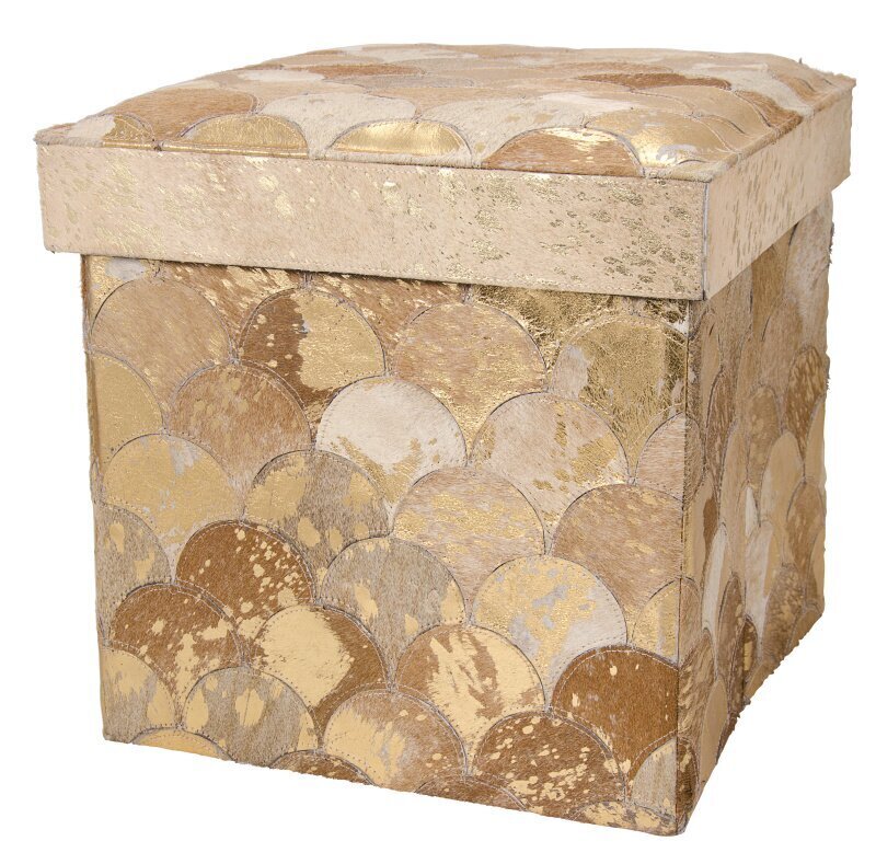 Glam Chic Leather Cube Ottoman