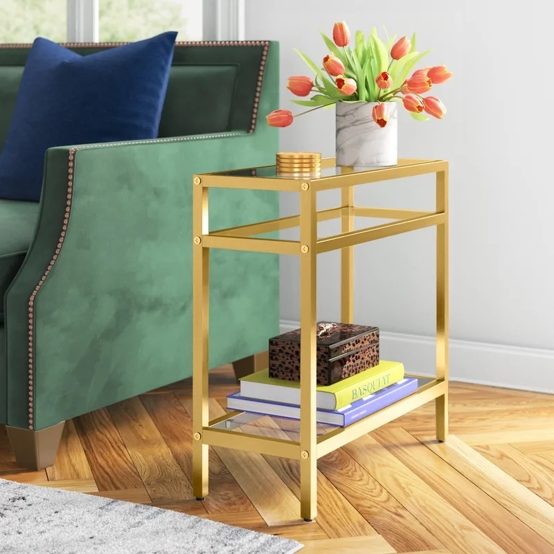Glamorous Brass End Table