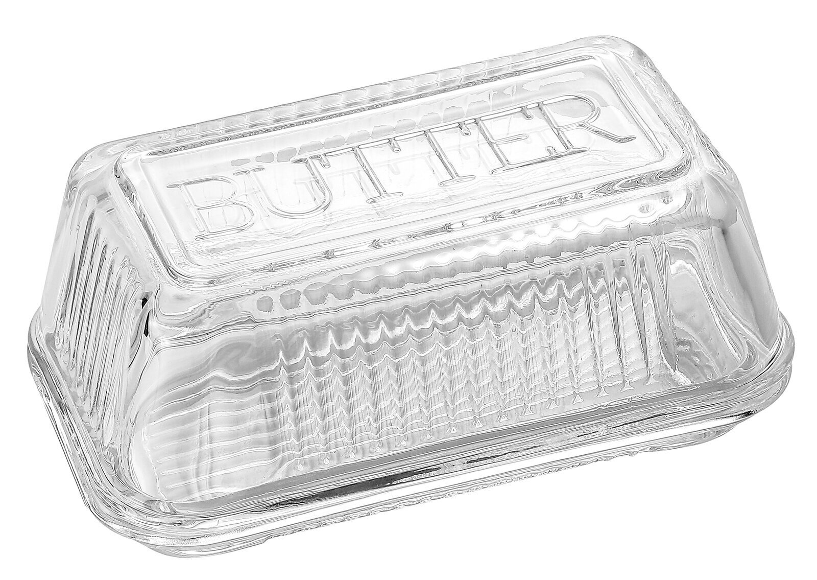 Glass butter dish