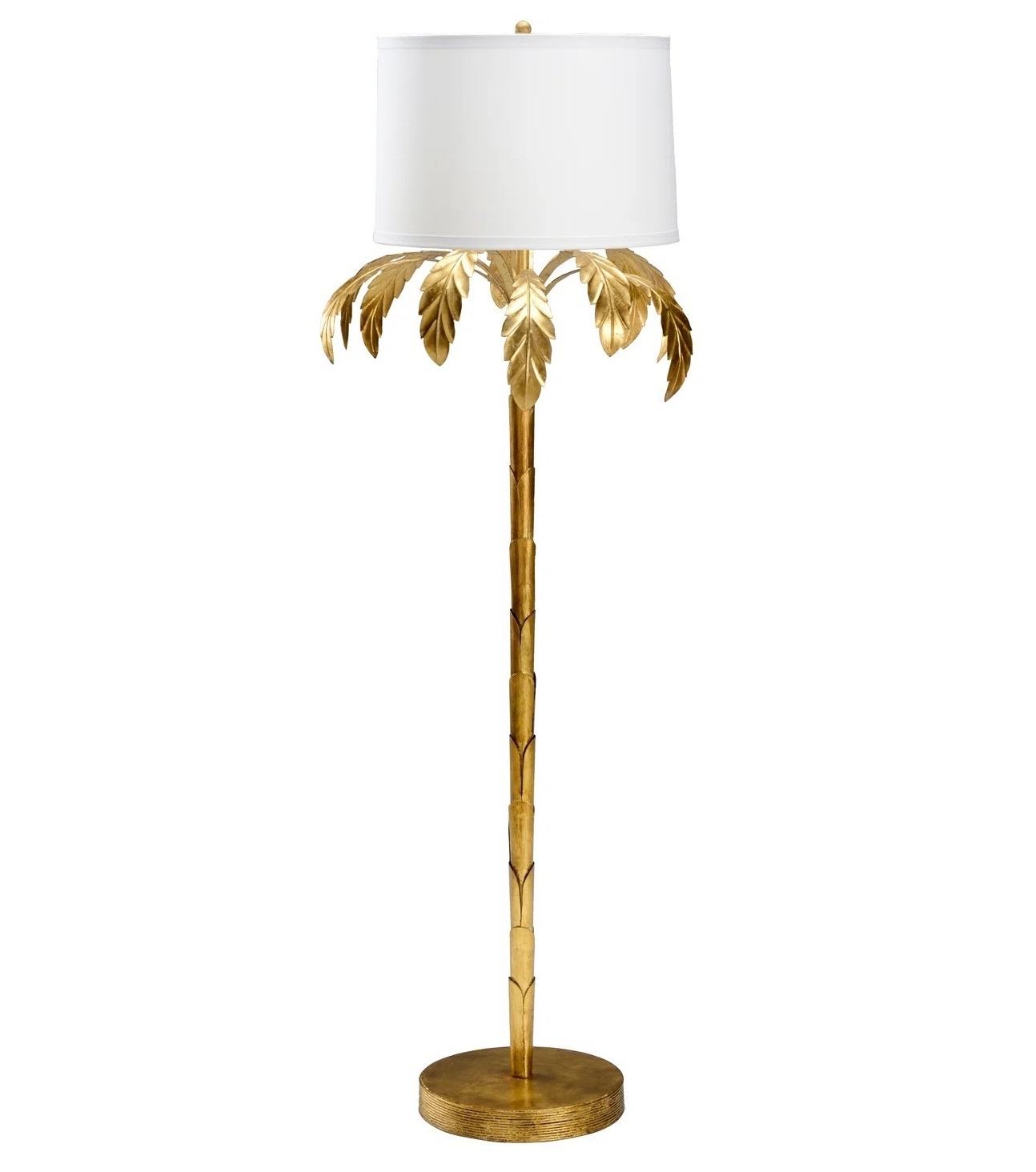 Gold Finish Palm Tree Floor Lamp