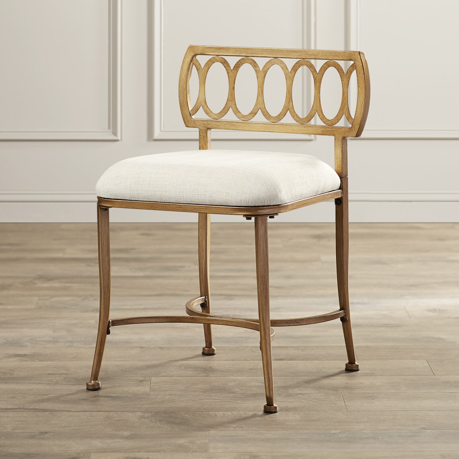 Gold Framed Elegant Vanity Chair