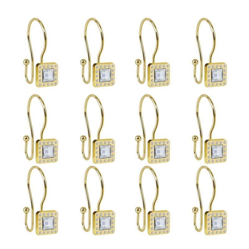 Gold Shower Curtain Hooks With Double Hooks