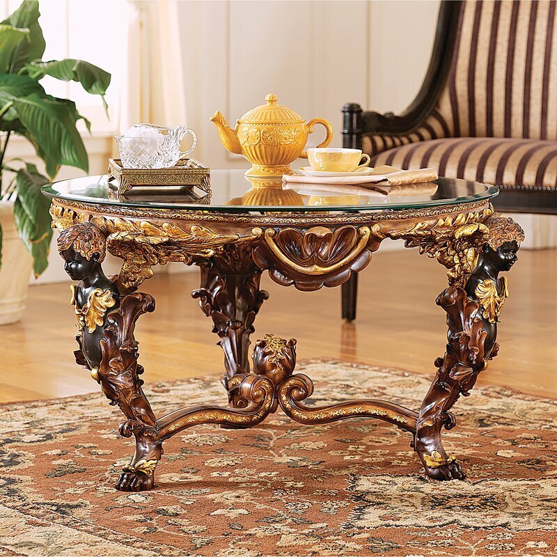 Gold Victorian Era Coffee Table