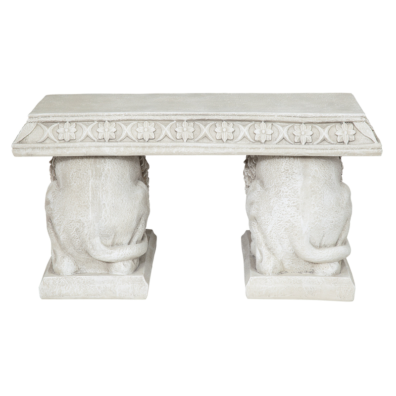 Gothic Décor Lion of St. John's Square Stone Garden Bench