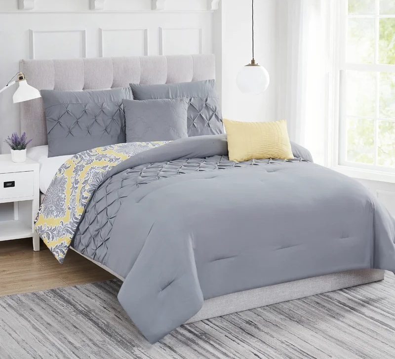 Gray Paisley Reversible Comforter