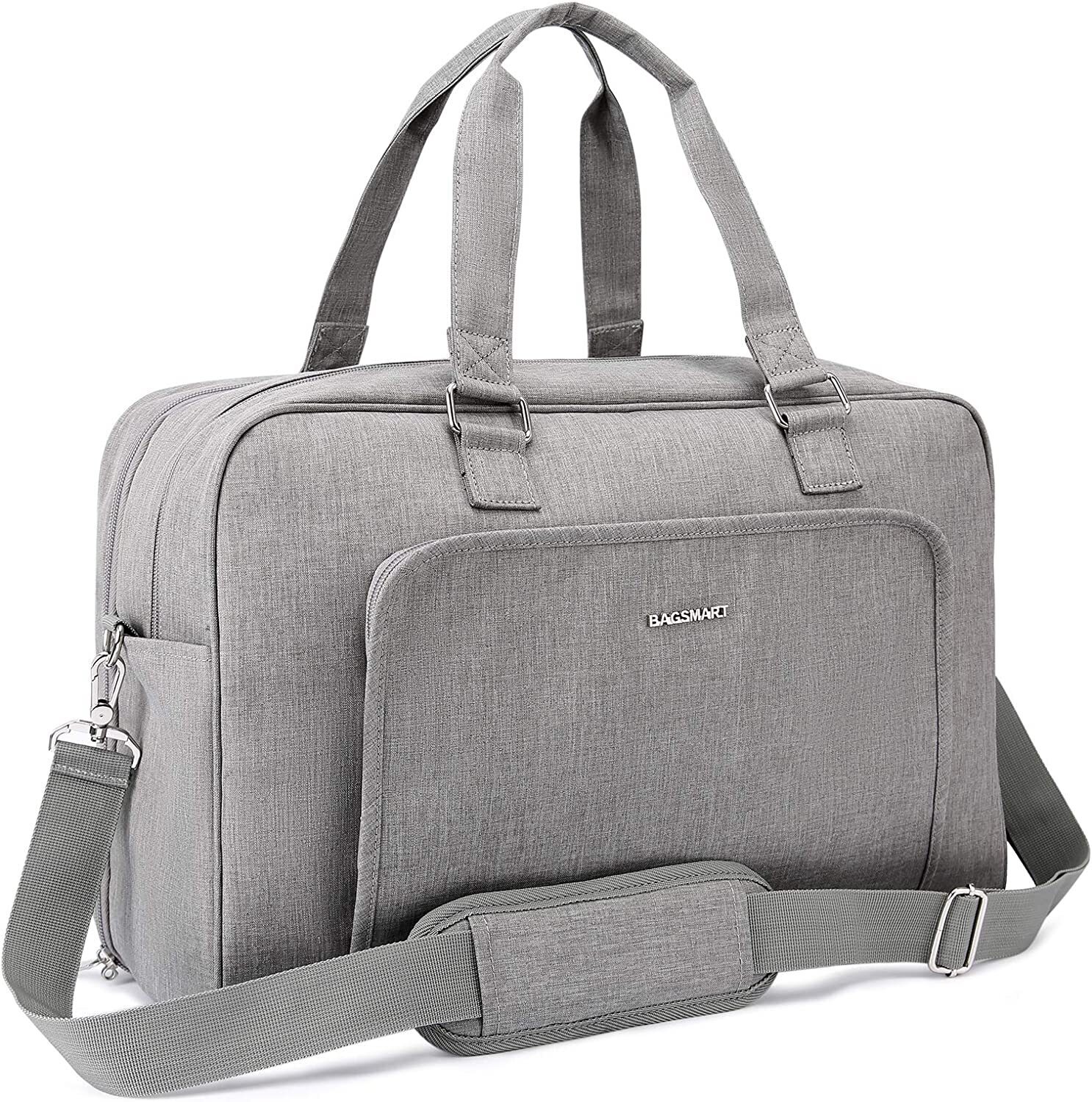 Grey Weekend Bag With Laptop Compartment