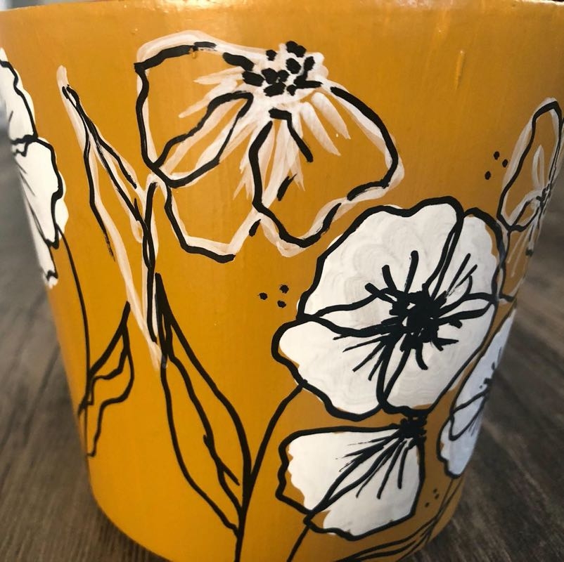 hand painted flower pot hand painted flower pot